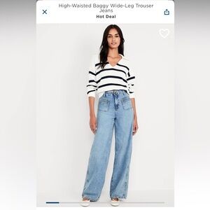 High-Waisted Baggy Wide-Leg Trouser Jeans